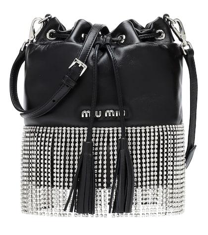 Off-white Embellished Leather Bucket Bag