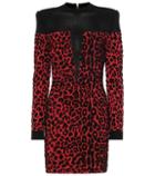 Balmain Open-knit And Leopard Dress