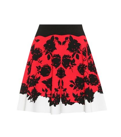 Alexander Mcqueen Floral Knitted Skirt