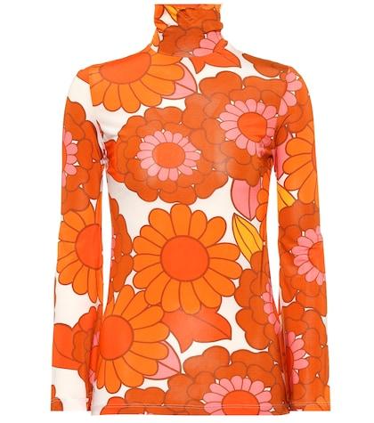 Dodo Bar Or Floral Jersey Turtleneck Top