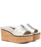 Jimmy Choo Exclusive To Mytheresa – Deedee 80 Leather Wedge Sandals