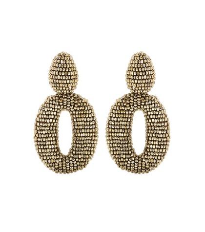 Oscar De La Renta Beaded Clip-on Earrings