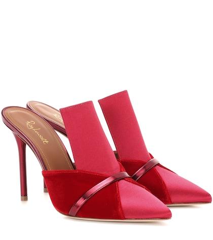 Malone Souliers Danielle Satin And Velvet Mules