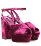 Dolce & Gabbana Keira Velvet Plateau Sandals