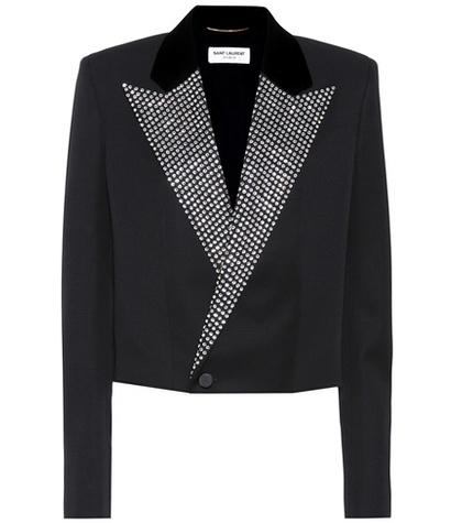 Saint Laurent Crystal-embellished Tuxedo Jacket