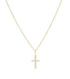 Sydney Evan Small Cross Charm 14kt Yellow Gold Necklace With Diamonds