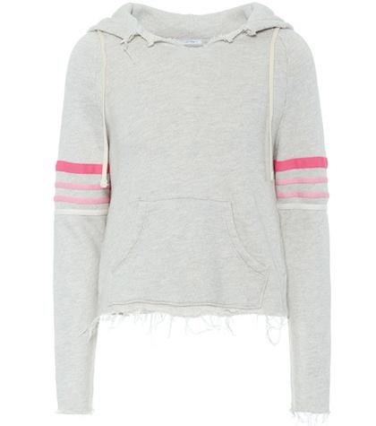 Mother Distressed Cotton-blend Hoodie