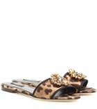 Dolce & Gabbana Bianca Crystal-embellished Slip-on Sandals