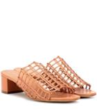 Burberry Grid Leather Sandals
