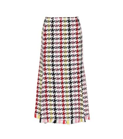 Oscar De La Renta Houndstooth Wool-blend Skirt