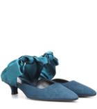 Tabitha Simmons Coco Suede And Satin Mules