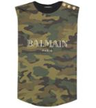 Balmain Sleeveless Camouflage Cotton Top