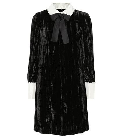 Miu Miu Embellished Crushed-velvet Dress