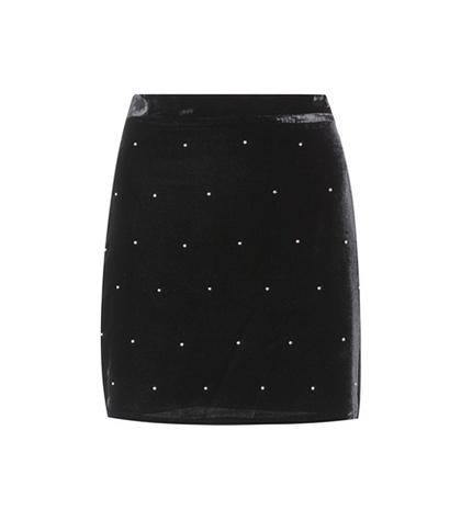 Amiri Studded Velvet Miniskirt
