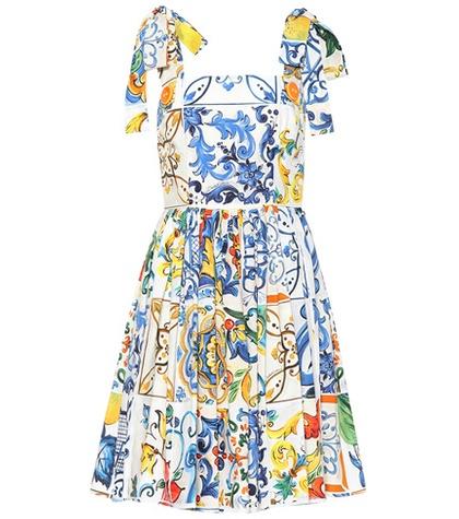 Dolce & Gabbana Majolica Sleeveless Cotton Dress