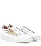 Aquazzura Surflask Embroidered Leather Sneakers