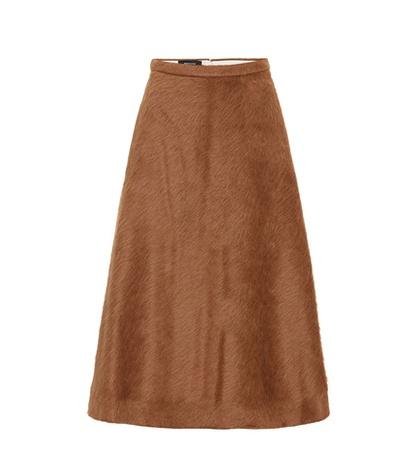 Rochas Alpaca And Wool Midi Skirt