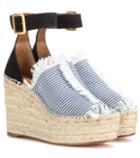 Chlo Suede And Canvas Wedge Espadrilles