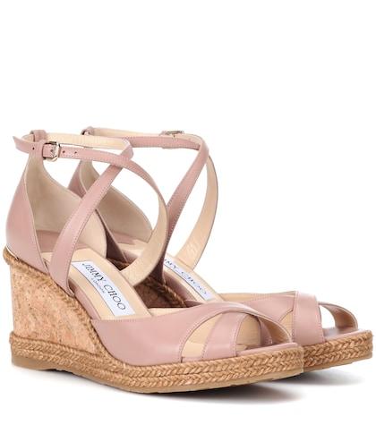 Valentino Alanah 80 Leather Wedge Sandals