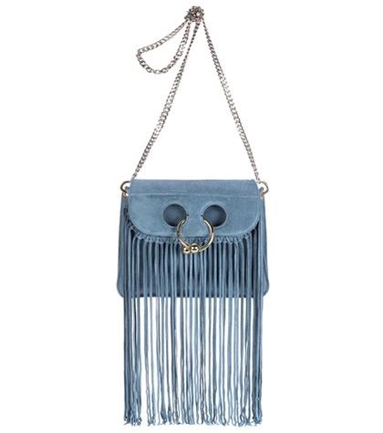 Gianvito Rossi Mini Pierce Fringe Suede Shoulder Bag