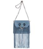 Gianvito Rossi Mini Pierce Fringe Suede Shoulder Bag