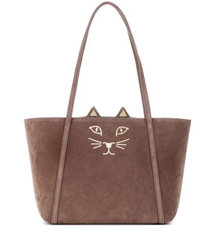 Charlotte Olympia Mini Feline Suede Shopper