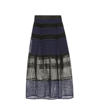 Valentino Crosshatch Panelled Midi Skirt