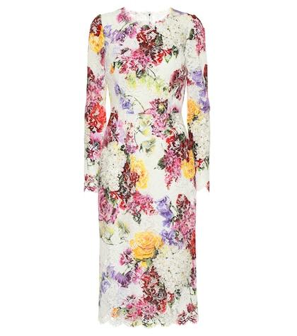 Dolce & Gabbana Floral Lace Midi Dress