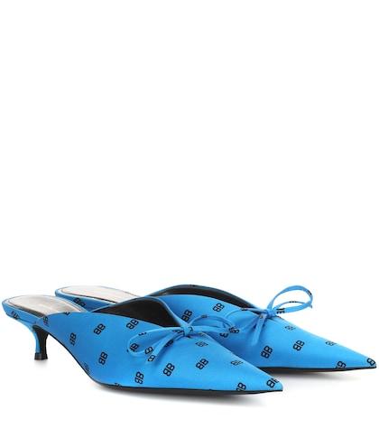 Balenciaga Bb Knife Satin Mules