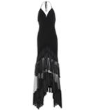 Diane Von Furstenberg Fringed Crêpe And Satin Dress