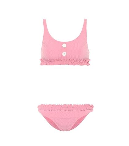 Dorateymur Colby Ruffled Seersucker Bikini