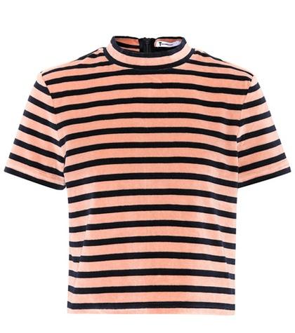 Bottega Veneta Cropped Velvet T-shirt