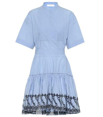 Chlo Embroidered Cotton Poplin Dress