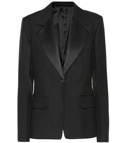Off-white Satin Lapel Blazer