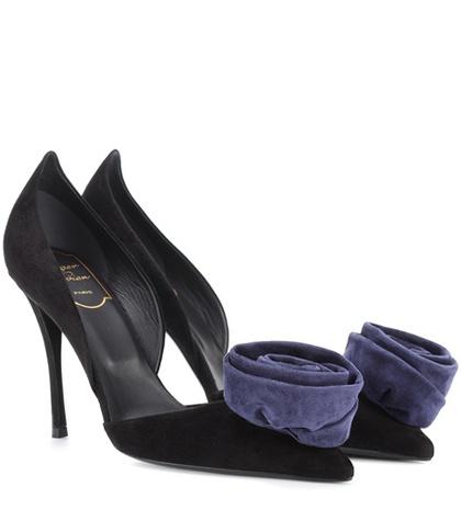 Roger Vivier Sin Rose N'roll Suede Pumps