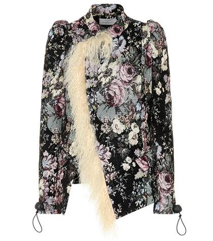 Preen By Thornton Bregazzi Yulia Fur-trimmed Brocade Jacket