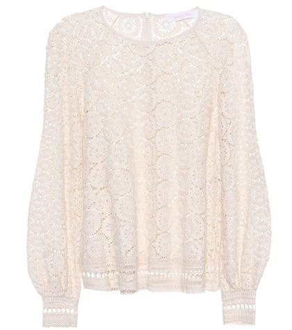Victoria Victoria Beckham Embroidered Lace Cotton Top