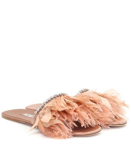 Church's Feather-trimmed Slides