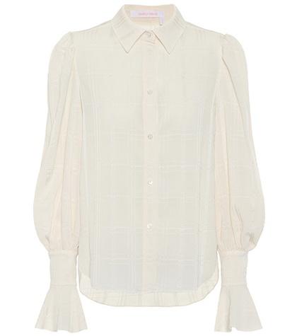 See By Chlo Cream Flared-sleeve Blouse