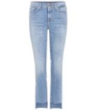 7 For All Mankind Mid-rise Roxanne Jeans With Cropped Step Hem