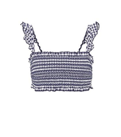 Tory Burch Costa Gingham Bikini Top