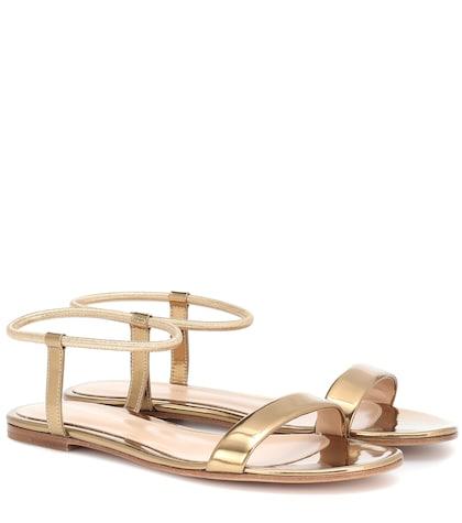 Gucci Kids Jaime 05 Metallic Leather Sandals
