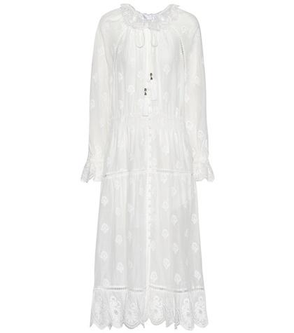 Zimmermann Tulsi Embroidered Cotton And Silk Dress