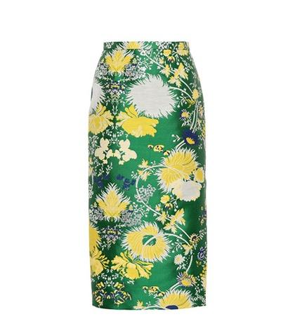 Rochas Myristica Brocade Skirt