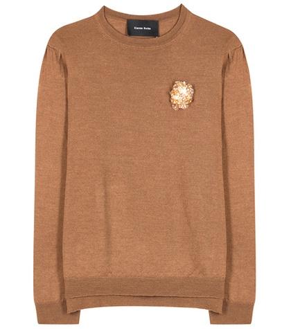 Simone Rocha Embellished Wool, Silk And Cashmere Sweater