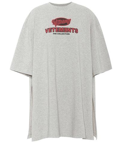 Vetements Printed Cotton Side-slit T-shirt