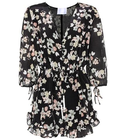 Athena Procopiou Wild Grace Floral-printed Silk Playsuit