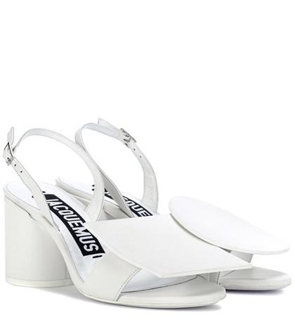Delpozo Les Rond Carré Leather Sandals