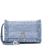 Jimmy Choo Florence Raffia And Suede Shoulder Bag