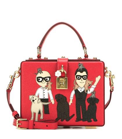 Dolce & Gabbana Dolce Box Leather Shoulder Bag